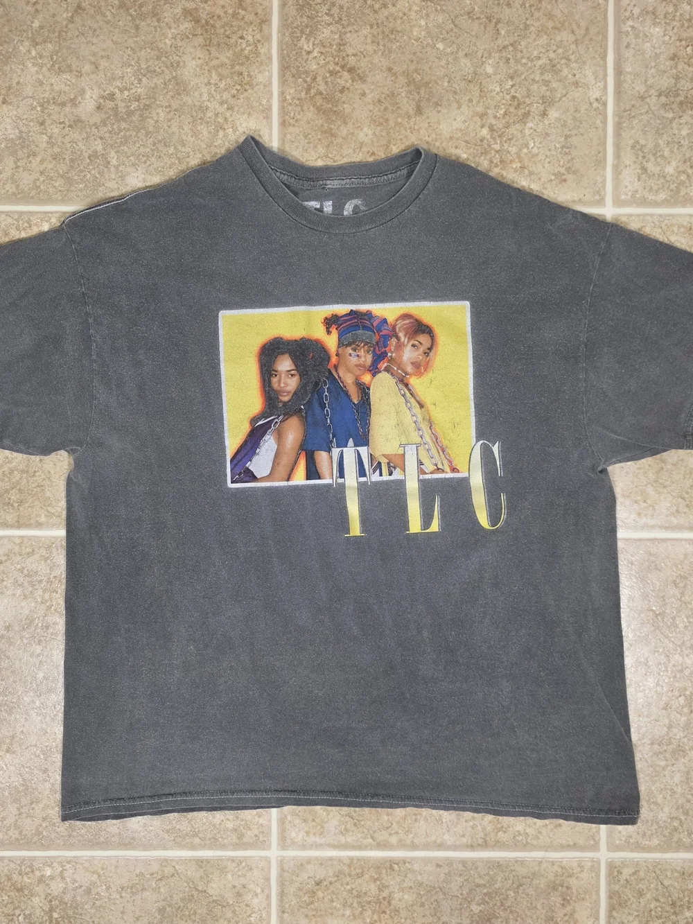 TLC Gray Graphic Tee with White Print